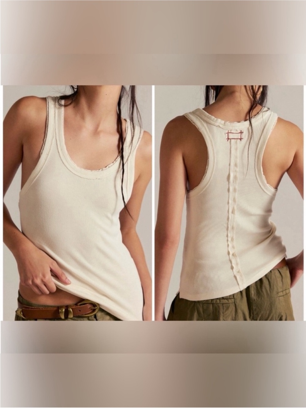 NWOT Free People We the Free Rowan Tank - Tofu Ivory - Small